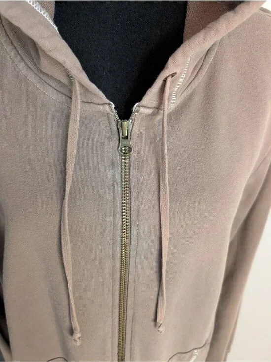 y2k Old Navy Brown 100% Cotton Full-Zip Hoodie - XXL - Picture 3 of 7